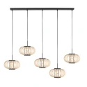 pendant luminaire SILVA 5 flames E27 IP20, black dimmable
