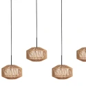anne light & home Pendelarmatuur ROPEX 5-vlams E27 IP20, zwart dimbaar