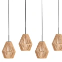 anne light & home Pendelarmatuur ROPEX 5-vlams E27 IP20, zwart dimbaar