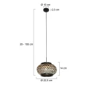 Mexlite Pendelarmatuur NOX LIGHT 1-vlams E27 IP20, zwart dimbaar