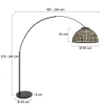 Steinhauer Booglamp NOX LIGHT 1-vlams E27 IP20, zwart dimbaar