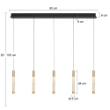 Steinhauer Pendelarmatuur ALISIO 5-vlams IP20, messing dimbaar