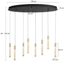 Steinhauer Pendelarmatuur ALISIO 8-vlams IP20, messing dimbaar