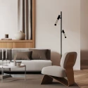 Steinhauer Staande lamp ALISIO 2-vlams IP20, zwart dimbaar