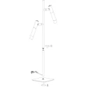 Steinhauer Staande lamp ALISIO 2-vlams IP20, zwart dimbaar