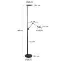 Steinhauer Staande lamp DAPHNE 2 2-vlams IP20, zwart dimbaar