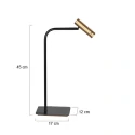 Mexlite table lamp LUMO 1 flame IP20, black dimmable