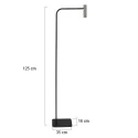 Mexlite floor lamp LUMO 1 flame IP20, steel dimmable