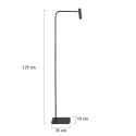 Mexlite floor lamp LUMO 1 flame IP20, black dimmable