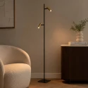 Mexlite floor lamp LUMO 2 flames IP20, black dimmable