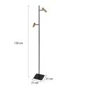 Mexlite floor lamp LUMO 2 flames IP20, black dimmable