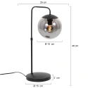 Steinhauer Tafelarmatuur BOLLIQUE 1-vlams E14 IP20, zwart dimbaar