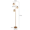 Steinhauer Staande lamp BOLLIQUE 3-vlams E14 IP20, brons dimbaar