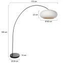 Mexlite arc luminaire SOLVA 1 flame E27 IP20, black dimmable