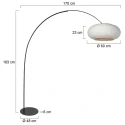 anne light & home arc luminaire CURVE 1 flame E27 IP20, black dimmable