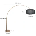 Steinhauer arc luminaire VELA LINO 1 flame E27 IP20, bronze dimmable