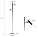 Steinhauer Staande lamp VOLARI 2-vlams IP20, zwart dimbaar