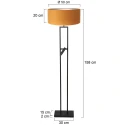 Steinhauer Staande lamp STANG 2-vlams E27 IP20, zwart 