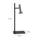 Mexlite table lamp KORA 1 flame GU10 IP20, black dimmable