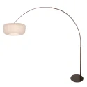 Steinhauer Booglamp VELA LINO 1-vlams E27 IP20, cacao dimbaar