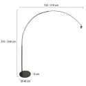 Steinhauer Booglamp VELA LINO 1-vlams E27 IP20, cacao dimbaar