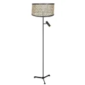 Steinhauer floor lamp STANG 2 flames E27 + GU10 IP20, black dimmable