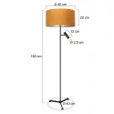 Steinhauer floor lamp STANG 2 flames E27 + GU10 IP20, black dimmable
