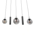 Steinhauer Pendelarmatuur BOLLIQUE 5-vlams E27 + GU10 IP20, zwart dimbaar