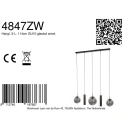 Steinhauer Pendelarmatuur BOLLIQUE 5-vlams E27 + GU10 IP20, zwart dimbaar