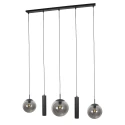 Steinhauer Pendelarmatuur BOLLIQUE 5-vlams E27 + GU10 IP20, zwart dimbaar