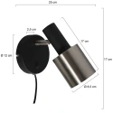 anne light & home Wandarmatuur FJORGARD 1-vlams E27 IP20, zwart dimbaar