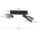 anne light & home Plafondarmatuur FJORGARD 2-vlams E27 IP20, zwart dimbaar
