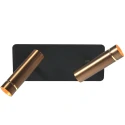 wall luminaire LUMO 2 flames IP20, bronze dimmable