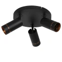 Plafondarmatuur DOWNLUME 3-vlams GU10 IP20, zwart dimbaar
