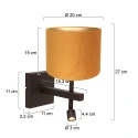 Steinhauer wall luminaire STANG E27 IP20, dimmable