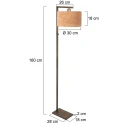 Steinhauer floor lamp STANG E27 IP20, dimmable