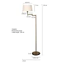 Mexlite Mexlite Floor lamp BELLA, 1 flame, bronze