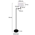 Mexlite floor lamp BELLA 1 flame E27 IP20, black dimmable