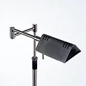 Mexlite Staande lamp KARL met scharnierende arm, instelbaar, met aanraakdimmer IP20, staal geborsteld dimbaar