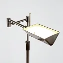 Mexlite Staande lamp KARL met scharnierende arm, instelbaar, met aanraakdimmer IP20, staal geborsteld dimbaar