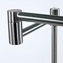 Mexlite Staande lamp KARL met scharnierende arm, instelbaar, met aanraakdimmer IP20, staal geborsteld dimbaar
