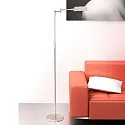 Mexlite Staande lamp KARL met scharnierende arm, instelbaar, met aanraakdimmer IP20, staal geborsteld dimbaar