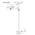 Mexlite Staande lamp KARL met scharnierende arm, instelbaar, met aanraakdimmer IP20, staal geborsteld dimbaar