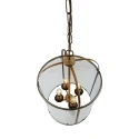 Steinhauer Pendelarmatuur PIMPERNEL 4-vlams E14 IP20, brons, transparant dimbaar