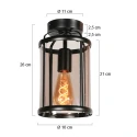 Steinhauer ceiling luminaire PIMPERNEL E27 IP20, black dimmable