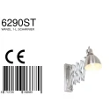 Wandarmatuur SPRING lang, met schakelaar, met stekker, instelbaar E27 IP20, zwart mat dimbaar