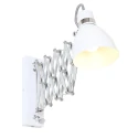 Steinhauer Wandarmatuur SPRING lang, met schakelaar, met stekker, instelbaar E27 IP20, wit mat dimbaar