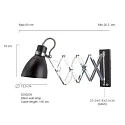 Steinhauer Wall luminaire SPRING, 1 flame, black