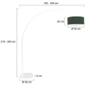 Steinhauer Staande lamp SPARKLED LIGHT cilindrisch, met schakelaar, met lampenkap, met stekker, instelbaar E27 IP20, wit mat 