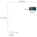 Steinhauer Staande lamp SPARKLED LIGHT cilindrisch, met schakelaar, met lampenkap, met stekker, instelbaar E27 IP20, wit mat 